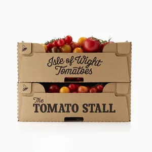 Wholesale carton vegetable fruits storage corrugated paper box packaging fresh tomato fruit cartons