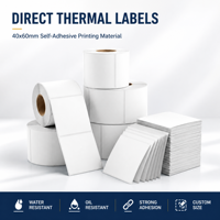 Stiker Label Perekat Termal Tahan Lama 40x60mm, Daya Rekat Kuat, Ramah Lingkungan, Label Barcode untuk Produk