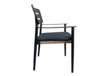 Chaises de salle à manger en aluminium et rotin, élégantes, modernes et luxueuses, avec coussin imperméable durable et finition thermolaquée, assise extérieure confortable