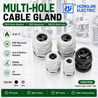 Passe-câble Hongjin en nylon PA66 basse tension, étanche IP68, antichoc, anti-desserrage, multi-trous, filetage métrique 3,5-6 mm, CE/TUV