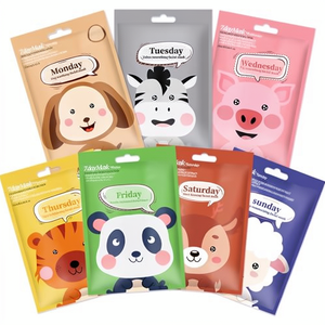 Erinde - Paquete de 7 Mascarillas Faciales de <span class=keywords><strong>Gel</strong></span> con Personajes de Animales, Ácido Hialurónico para Todo Tipo de Piel - Mascarillas de Spa, Recuerdos para Fiestas de Cumpleaños, Pijamadas - Product Image 1