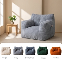 Fauteuil ergonomique en forme de pouf en mousse déchiquetée, canapé individuel confortable pour salon, chaise longue de lecture avec poche, mobilier de chambre à coucher
