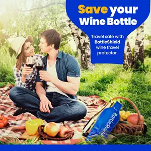 Protetor de vinho reutilizável, escudo de garrafa de viagem, envoltório amortecedor de bolha, garrafa inquebrável, manga à prova de vazamento