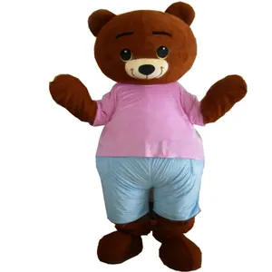 Hola gordura bonito urso de pelúcia traje de mascote para adultos