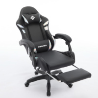 Chaise de jeu en cuir de course avec repose-pieds et coussin lombaire, chaise ergonomique pour PC, chaises de jeu pour l'e-sport
