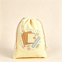 Sac à cordon en toile personnalisé avec logo WJ, motif de dessin animé, écologique, lavable, réutilisable, grande capacité, pour l'école, la salle de sport