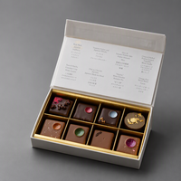 Nouvelle boîte cadeau carrée haut de gamme en carton tactile, 9/16/25 compartiments, pour emballage DIY de chocolats et bonbons, motif ciel étoilé, épaisseur 2mm