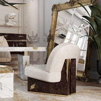Fauteuil canapé simple haut de gamme de luxe avec dossier décontracté cadre en acier-Chaise de salon avec balcon pour meubles