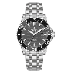 Reloj de pulsera deportivo automático, de acero inoxidable, con corona y tornillo hacia abajo, 200m - Product Image 3