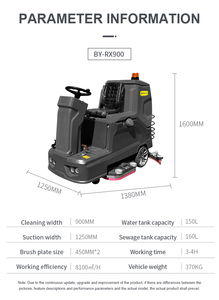 Vente directe usine Baiyi-RX900 – Autolaveuse industrielle autoportée commerciale avec sécheuse intégrée - Product Image 6