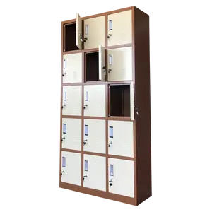 Steel Locker Staff 15 Door Dormitory Bathhouse Change Wardrobe Multi-door Shoe Cupboard Iron Cabinet