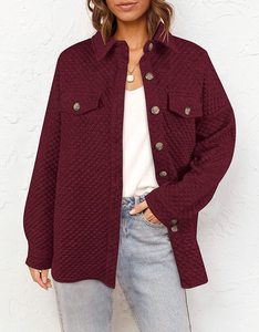 レディースファッションカジュアルスリーブ付き無地コート卸売婦人服 - Product Image 3