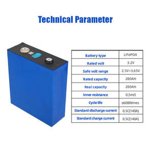 리튬 배터리 태양계 하이 사이클 수명 6000 배 프리즘 3.2V300AH 리튬 이온 배터리 셀 - Product Image 4