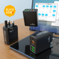 Prise EU US UK 65W Charge rapide USB C Chargeur 65W Type C Charge rapide QC3.0 Chargeur de téléphone portable pour Huawei/Xiaomi/Samsung