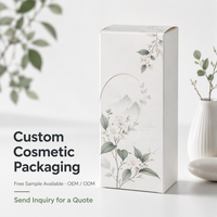 Boîte en carton pliable personnalisée pour l'emballage de sérum cosmétique, emballage de produits de soin de la peau, vente en gros, finition brillante, boîte en papier florale, OEM ODM