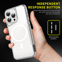 Étui de téléphone transparent de luxe en TPU PC N52 pour iPhone 16 15 14 13 12 11 Pro Max, coque de téléphone transparente, antichoc, magnétique