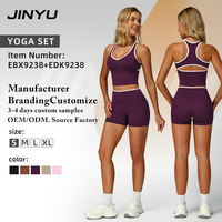 Set Yoga Wanita - Atasan Halter Tank Top Bahan Sport Lembut & Celana Pendek Pinggang Tinggi, Setelan Bernapas dan Nyaman