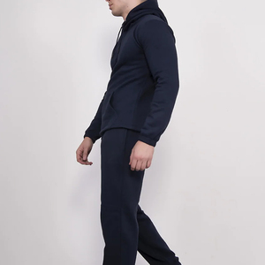 Survêtement décontracté pour homme, en mélange polyester/coton, à capuche, taille élastique, poches latérales, séchage rapide, respirant, directement de l'usine - Product Image 3