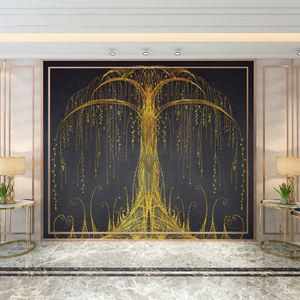 Papier peint de fond léger arbre à billets TV Film et télévision Papier peint mural sans couture Nouveau papier peint de salon - Product Image 4