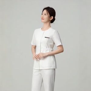 Conjunto de Uniforme de Enfermera con Cuello Redondo y Manga 3/4 para Mujer, Trajes Médicos, Ropa de Trabajo para Spa y Belleza, Multicolor, Logotipo Personalizado - Product Image 4