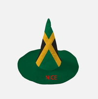 Chapeau de sorcière personnalisé avec drapeau national de la Barbade, chapeau pointu pour cosplay d'Halloween, pour fête culturelle des Caraïbes et événement de festival national