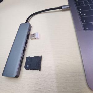 USB C <span class=keywords><strong>HUB</strong></span> 7 trong 1 4K HDTV hiển thị 100W điện <span class=keywords><strong>USB3.0</strong></span> 5Gbps USB-C Type-C <span class=keywords><strong>HUB</strong></span> với USB <span class=keywords><strong>HUB</strong></span> 7 trong 1 - Product Image 3