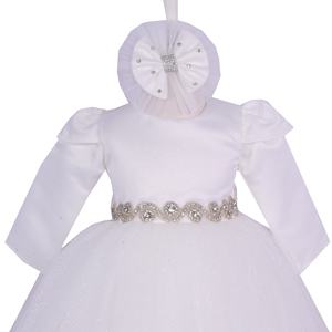 Robes courtes sans manches en mousseline de soie à fleurs superposées de haute qualité pour filles modernes, conçues sur mesure pour les nouveau-nés, les fêtes de mariage d'un an - Product Image 3