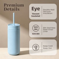 Gobelet isotherme en acier inoxydable 304 avec logo personnalisé, 450 ml, double paroi, mince, pour café, voyage, bureau, 6-12 heures