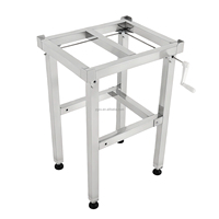 Table de travail de cuisine en acier inoxydable réglable en hauteur, avec planche à découper en plastique