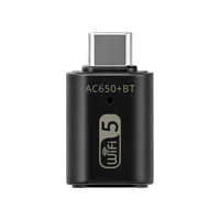 Adaptador WiFi USB C de Doble Banda, BT4.2, 600 Mbps, 2.4 GHz/5 GHz, 802.11ac, Tarjeta de Red Inalámbrica, Dongle para PC