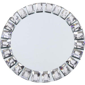 Assiettes de présentation en cristal diamanté miroir <span class=keywords><strong>argent</strong></span>é de luxe en gros, assiettes à dîner en verre pour mariage, décoratives, personnalisables - Product Image 1