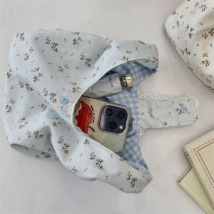 Sac fourre-tout à imprimé floral mignon, petit sac à main pour le travail, sac à main d'été pour femmes, sac à poignet de style coréen - Product Image 6