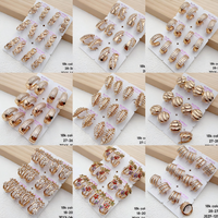 Pendientes de Aro XUPING con Baño de Oro de 18K y Circonitas Completas, Pendientes Huggie de Lujo Brillantes con Zirconia para Fiesta, Venta al por Mayor