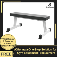 Banc plat en acier pour salle de sport intérieure, design moderne, support réglable durable avec logo personnalisé et garantie