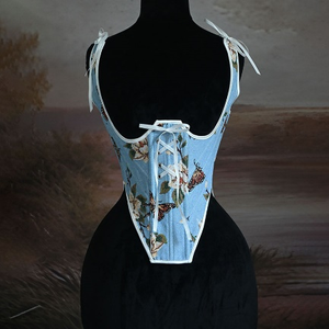 Ceinture à nouer à la taille avec imprimé papillon et fleur unique, bretelles réglables pour un style romantique - Product Image 4