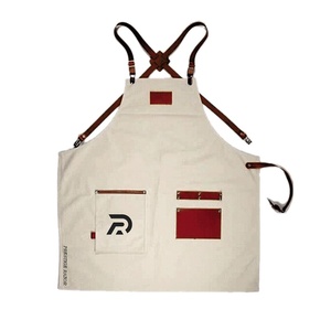 Alta qualità fatta a mano pelle PU barbiere mantello con tasche Extra personalizzabile Logo Denim materiale per parrucchieri - Product Image 1