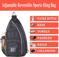 Sac de pickleball, sac de sport pour raquettes, accessoires de pickleball, poches isothermes, capacité pour 2 raquettes, imperméable, sport