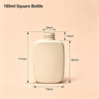 Flacon carré en HDPE mat de 180 ml avec pompe or rose, vide, pour savon liquide, shampoing, lotion corporelle, rechargeable, logo personnalisé, vente en gros, offre spéciale
