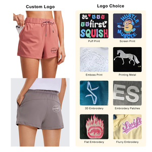 กางเกงขาสั้นสำหรับออกกำลังกายในยิมสำหรับผู้หญิงกางเกงขาสั้นผ้าโพลีเอสเตอร์แห้งเร็วระบายอากาศได้ดี - Product Image 3