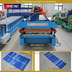 Machine à tuiles à double couche TR5 <span class=keywords><strong>TR6</strong></span> fabriquée en Chine, équipement de formage à froid double couche personnalisable avec service après-<span class=keywords><strong>vente</strong></span> professionnel - Product Image 3