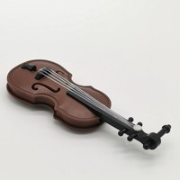Modèle de violon miniature, petit violon avec archet, accessoire pour maison de poupée en plastique, ornement de Noël