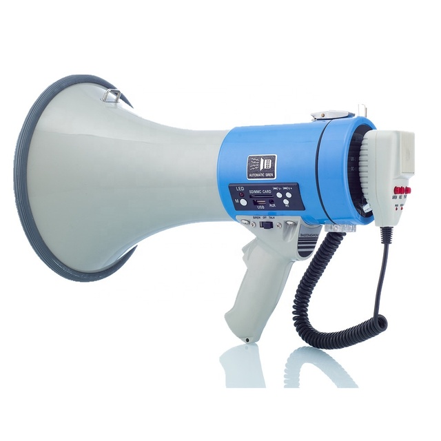 ER66 50-100W Bullhorn Speaker with Built-in Mic USB/SD/AUX Rechargeable Battery for Public Address & Safety Alarm Use