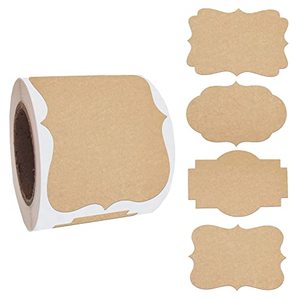 Étiquettes autocollantes Kraft vierges et inscriptibles, autocollants polyvalents pour bouteilles, pots, stockage des aliments, emballage de cadeaux faits à la main, décoration, 200 pièces - Product Image 1