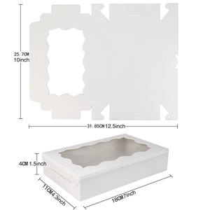 Kotak Cupcake standar portabel kertas kualitas tinggi kustom kotak kue putih dengan jendela - Product Image 4
