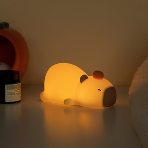 Kapibala Silicone <b>Duck</b> Night <b>Light</b> Rechargeable Tap Control Seven Color USB Powered Animal Theme Decorative Lamp - Product Image 2