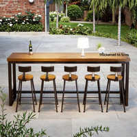 Table haute longue en bois massif Design simple moderne Table de bar de loisirs murale pour balcon et jardin à usage de restaurant