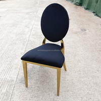 Chaises d'événement de mariage Arabella à jante dorée Chaises confortables rembourrées pour les mariés Chaises de mariage Ghost Glamour