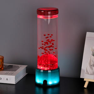 새롭게 디자인 된 어린이 선물 RGB 색상 변경 화산 분출 용암 램프를 모방 한 야간 조명 해파리 램프 - Product Image 4