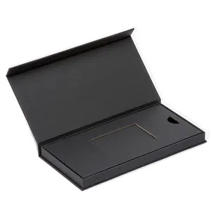 Cajas de Regalo de cartón de papel negro de lujo con logotipo personalizado, para cupones de suscripción VIP