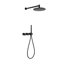 Système de douche encastré en acier inoxydable brossé doré de haute qualité avec douchette céramique à deux fonctions et robinetterie